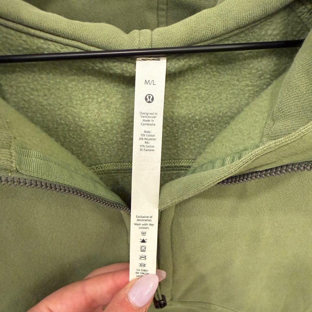 lululemon athletica Olive Green Half-Zip Hoodie - Picture 6 of 6